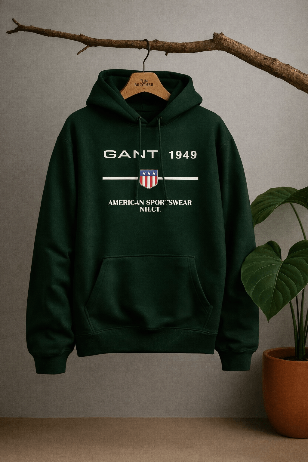 GANT 1949 - Winter Regular Fit Hoodie - NoirFashion