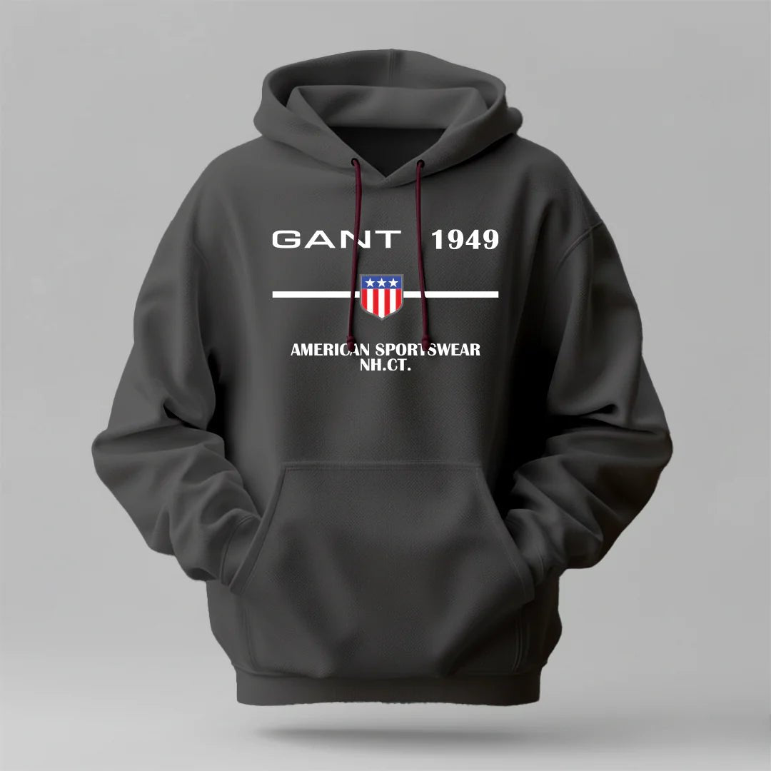GANT 1949 - Winter Regular Fit Hoodie - NoirFashion