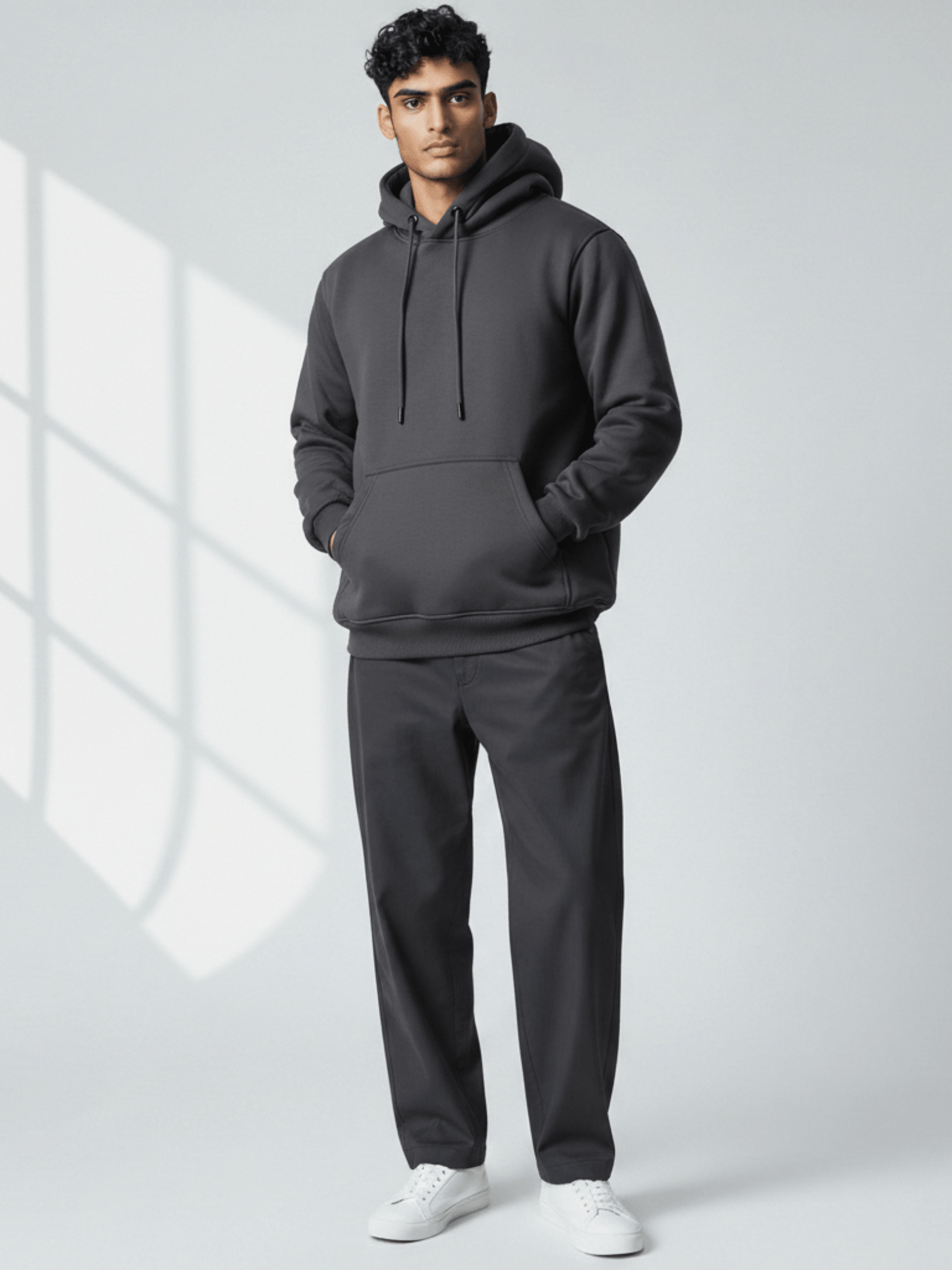 Plain - Winter Regular Fit Hoodie - NoirFashion