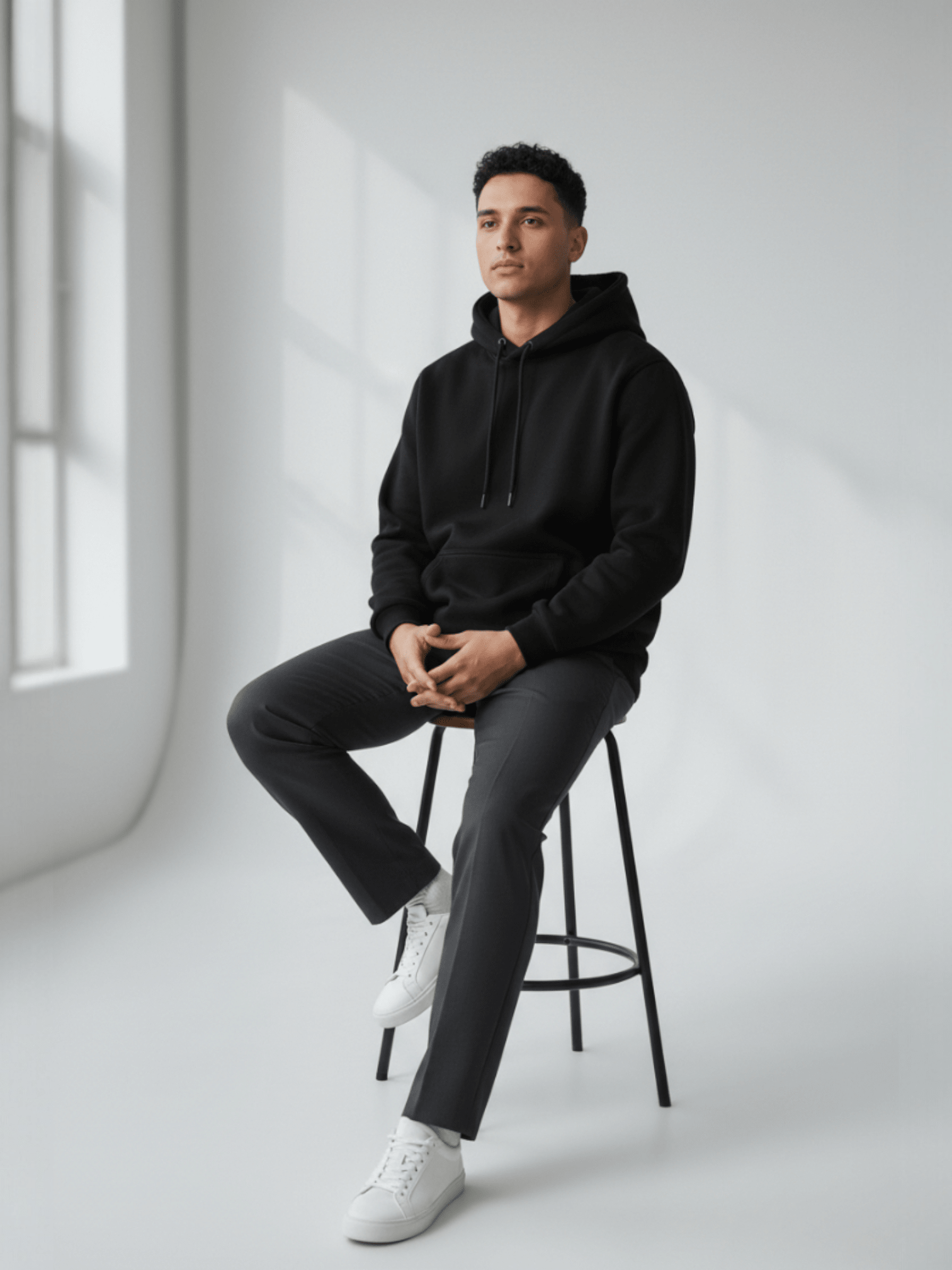 Plain - Winter Regular Fit Hoodie - NoirFashion