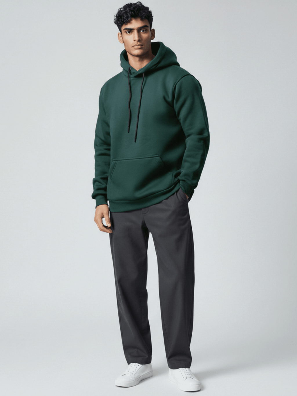 Plain - Winter Regular Fit Hoodie - NoirFashion