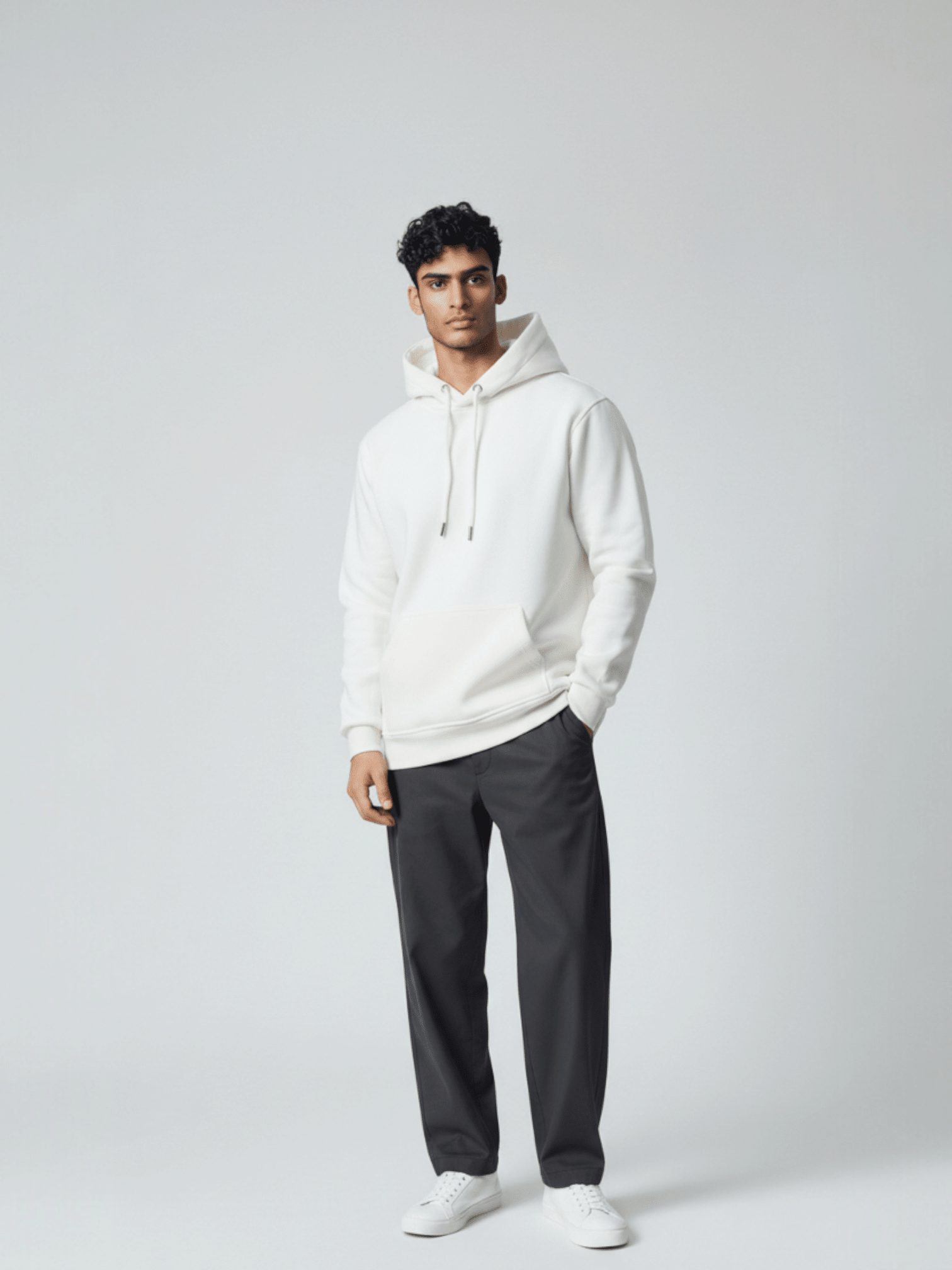 Plain - Winter Regular Fit Hoodie - NoirFashion