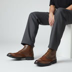 حذاء هاف بوت جلد